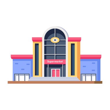 Bir alışveriş merkezinin düzenlenebilir izometrik simgesi