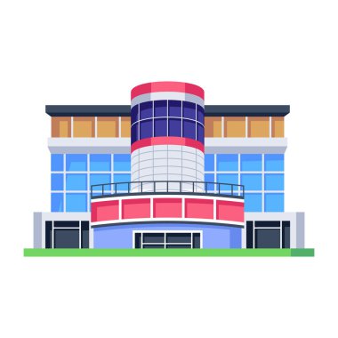 Bir alışveriş merkezinin düzenlenebilir izometrik simgesi