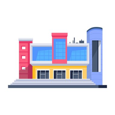 Bir alışveriş merkezinin düzenlenebilir izometrik simgesi