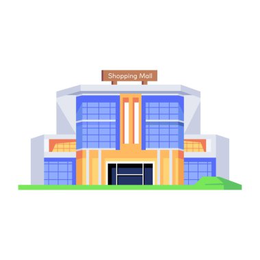 Bir alışveriş merkezinin düzenlenebilir izometrik simgesi