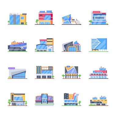 16 Isometric Alışveriş Merkezi Simgesi