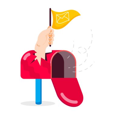 Posta taşıyıcısının modaya uygun düz etiketi