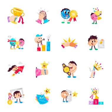 Becerilerin Kullanışlı Koleksiyonu Düz Etiketler