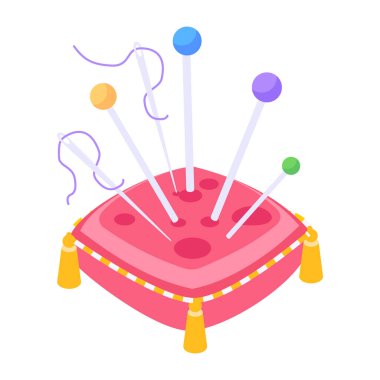 Dikiş makinesinin kullanışlı izometrik simgesi