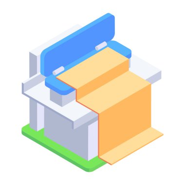 Dikiş makinesinin kullanışlı izometrik simgesi