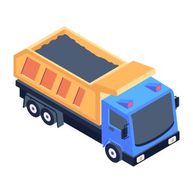 Madencilik taşıyıcısının izometrik simgesini düzenlemek kolay