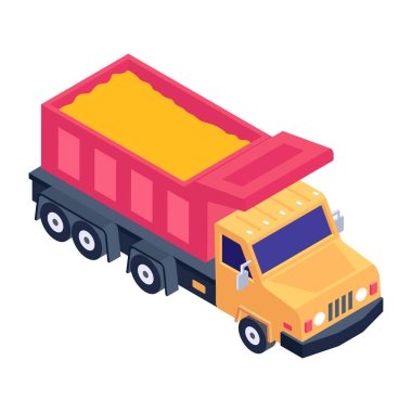 Madencilik taşıyıcısının izometrik simgesini düzenlemek kolay