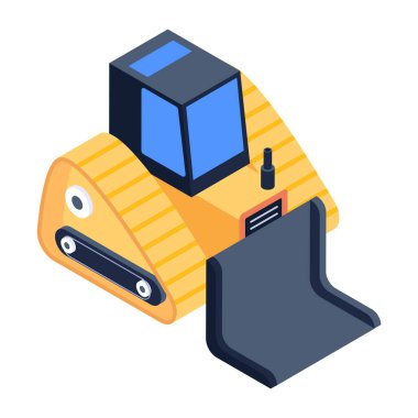 Madencilik taşıyıcısının izometrik simgesini düzenlemek kolay