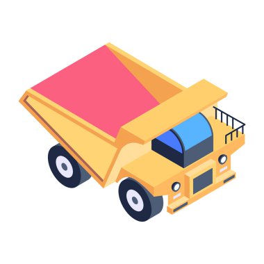 Madencilik taşıyıcısının izometrik simgesini düzenlemek kolay