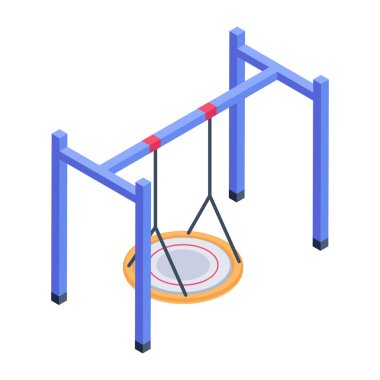Çarpışan bir arabanın modaya uygun izometrik simgesi