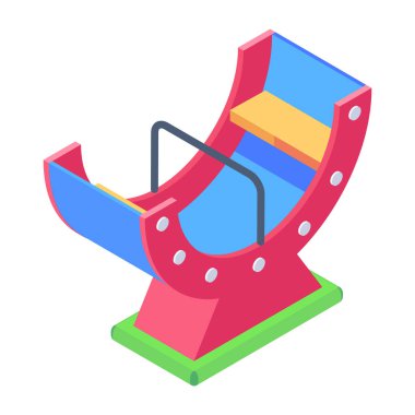 Çarpışan bir arabanın modaya uygun izometrik simgesi