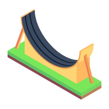 Çarpışan bir arabanın modaya uygun izometrik simgesi