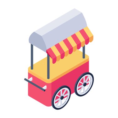 Çarpışan bir arabanın modaya uygun izometrik simgesi