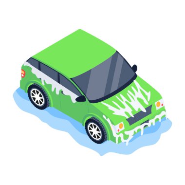 Lastik basınç göstergesinin kullanışlı izometrik simgesi