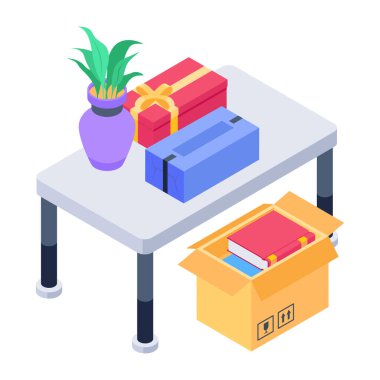 Saha penceresinin kullanışlı izometrik simgesi