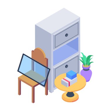 Saha penceresinin kullanışlı izometrik simgesi