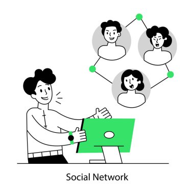 Bu sosyal beğeni doğrusal mini illüstrasyonunu kontrol et