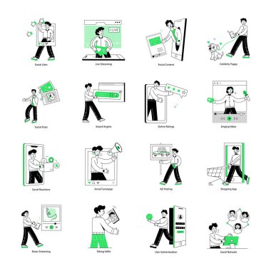 Sosyal Medya Lineer Mini Resimleri Koleksiyonu