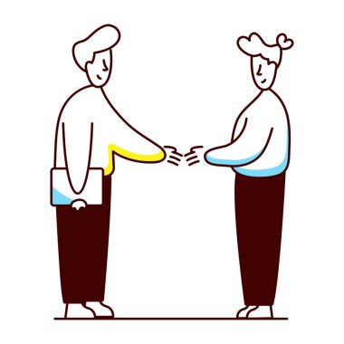 Ortaklığı tasvir eden el çizimi biçim illüstrasyonu