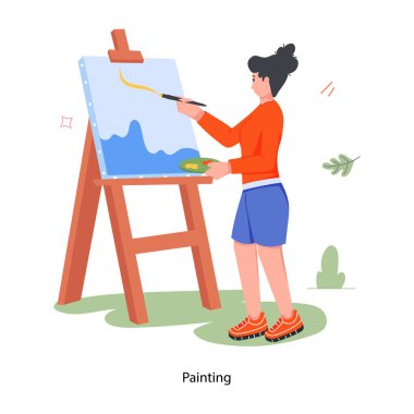 İşte sahibini gezdiren köpeğin düz bir çizimi.