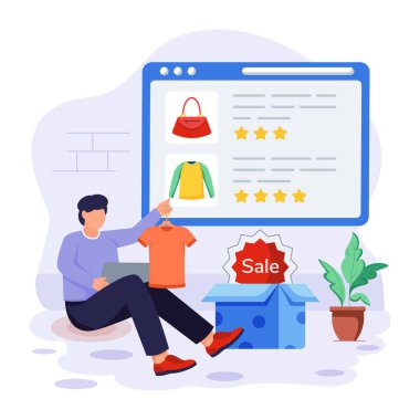 Kara Cuma 'yı tasvir eden modaya uygun düz illüstrasyon