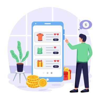 Kara Cuma 'yı tasvir eden modaya uygun düz illüstrasyon