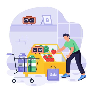 Kara Cuma 'yı tasvir eden modaya uygun düz illüstrasyon