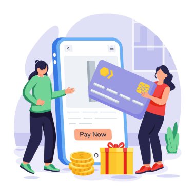 Kara Cuma 'yı tasvir eden modaya uygun düz illüstrasyon