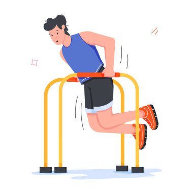 Dambıl egzersizinin modaya uygun düz çizimi