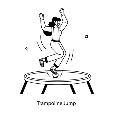 Trambolin atlayışının bu karakter simgesini alın