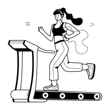 Dambıl egzersizinin modaya uygun küçük çizimi