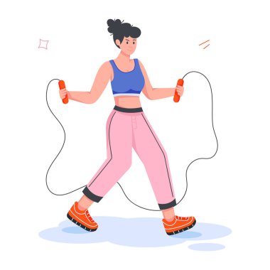 Dambıl egzersizinin modaya uygun düz çizimi