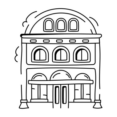 Bir bahçe kafesini gösteren karalama çizimi