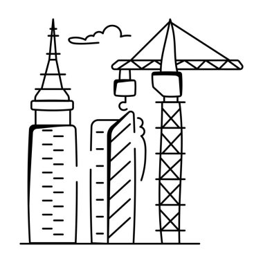 Bir bahçe kafesini gösteren karalama çizimi