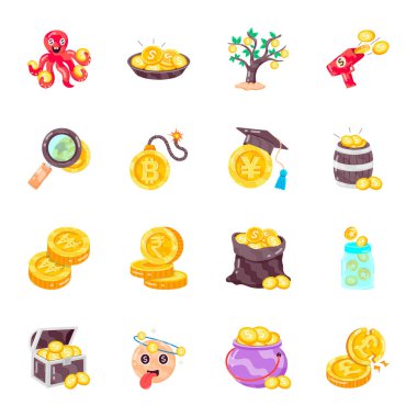 Finansal Düz Çıkartma Koleksiyonu