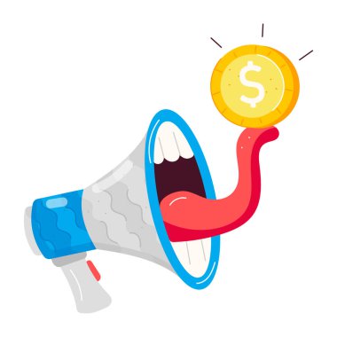 Düz stil bir banknot çıkartması.