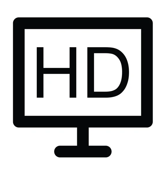 Hd pantalla audaz línea icono — Archivo Imágenes Vectoriales