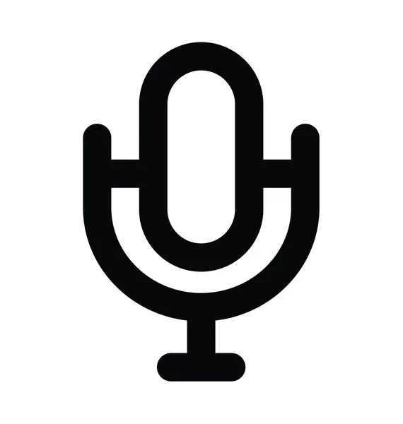 Vintage micrófono audaz línea icono — Vector de stock