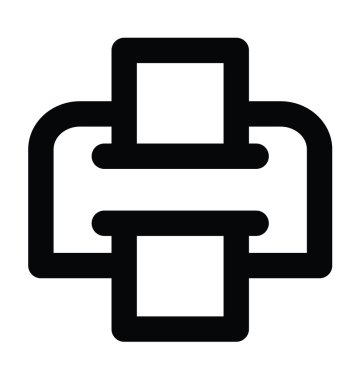 Printer Bold Line Icon clipart