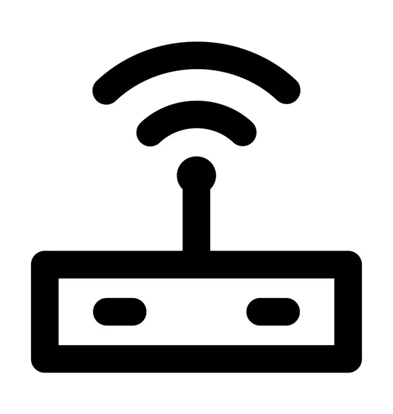 Icona linea grassetto modem Wifi — Vettoriale Stock