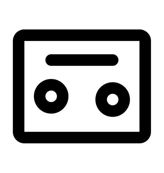 Audio cassette audaz línea icono — Vector de stock