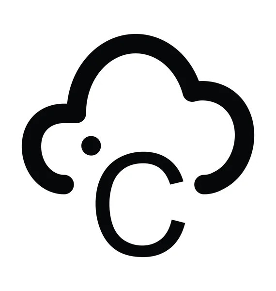 Celsius Cloud Bold Line Ícone —  Vetores de Stock