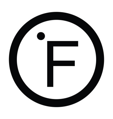 Fahrenheit derece kalın satırı simgesi