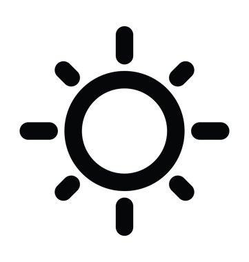 Güneş kalın satırı simgesi