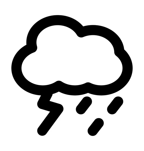 Stormy Rain Bold Line Icon — Stock Vector