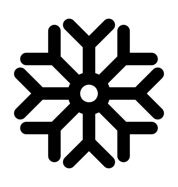 Schneeflocke fett Linie Symbol — Stockvektor