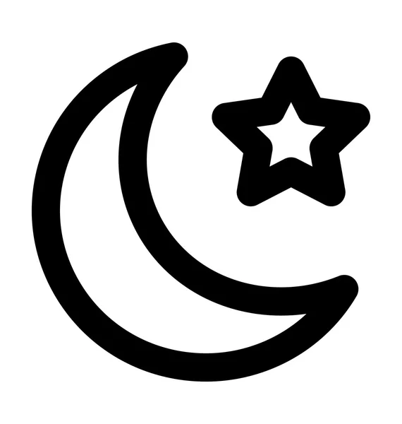 Nacht fett Linie Symbol — Stockvektor