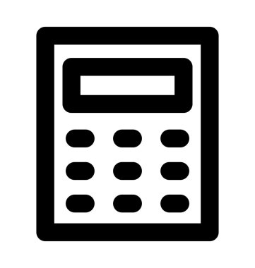 Hesap makinesi kalın satır vektör simgesi