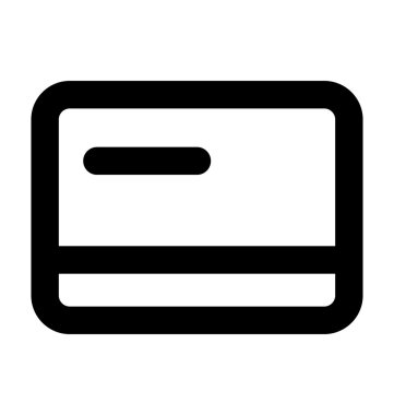 Kredi kartı kalın satır vektör simgesi