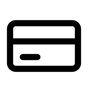 Kredi kartı kalın satır vektör simgesi